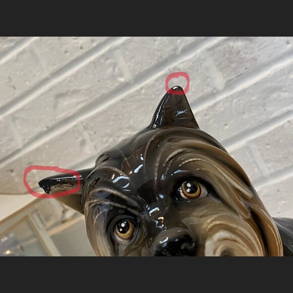 Yorkshire Terrier Figurine - Large Vintage Porcelain - Hand Painted in Italy - Picture 9 of 10